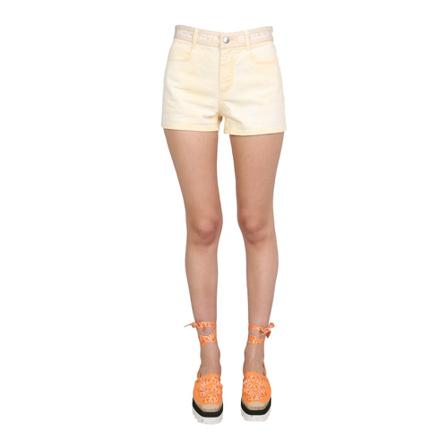 Stella McCartney, Denim Shorts Geel, Dames, Maat:W26,elastaan