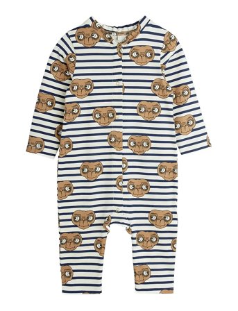 Mini Rodini E.t Stripe Aop Jumpsuit - White - 80/86