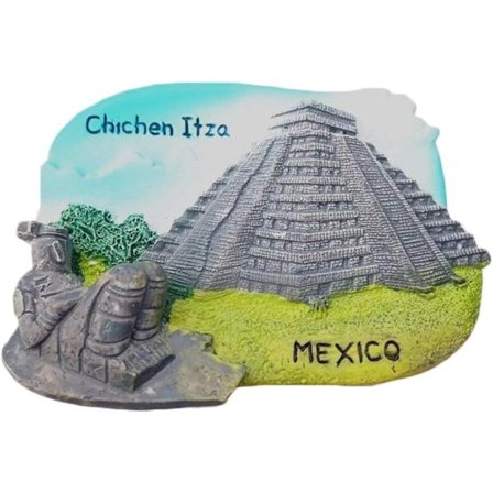 3D Chichen Itza Mexico Kjøleskapsmagnet - Polyresin Hjem og Kjøkken