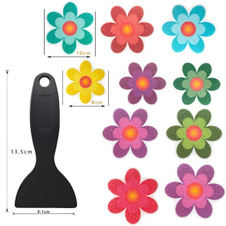 Antiskli klistremerker for badekar, 10 stk sikkerhetsdusjtrinn med lim B