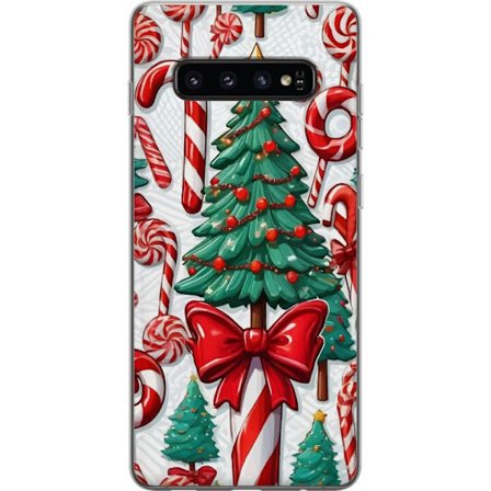 Kompatibel Mobilcover til Samsung Galaxy S10 Juletræ slikkager julgran ferie slik retro design kunst