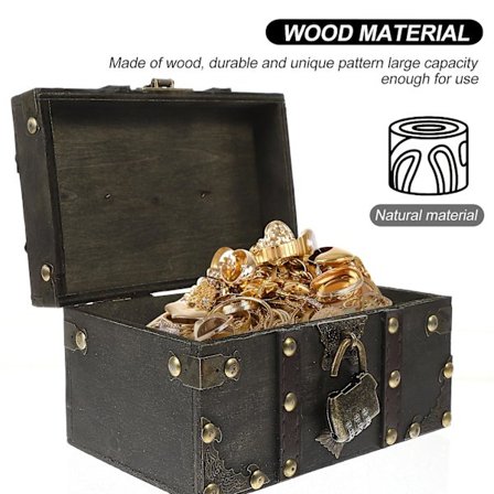 Vintage Smycken Låda Vintage Träbox Trä Smyckeskrin Vintage Dekorativ Låda Vintage Skattkista