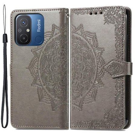 Mandala Xiaomi Redmi 12C / 11a Flip Etui - Grå