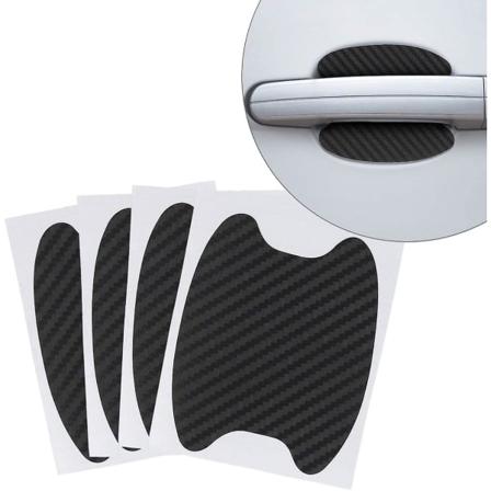 4x Bildekal för dörrhandtag - Anti-scratch Anti-dust dekal för bildörrhandtag - Svart([HK])
