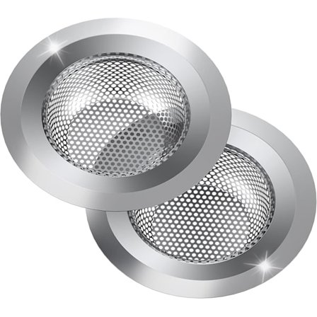 Køkkenvask si, 2 pakker rustfrit stål vask afløb si, stor bred kant 4,5" diameter, fødevareopsamler til de fleste vask afløb køkkenvask kurv si