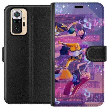 Kompatibelt Lommeboketui til Xiaomi Xiaomi Redmi Note 10 Pro Futuristisk K-Pop Demon Hunters jentegruppe illustrasjon med neonby popkultur estetikk og