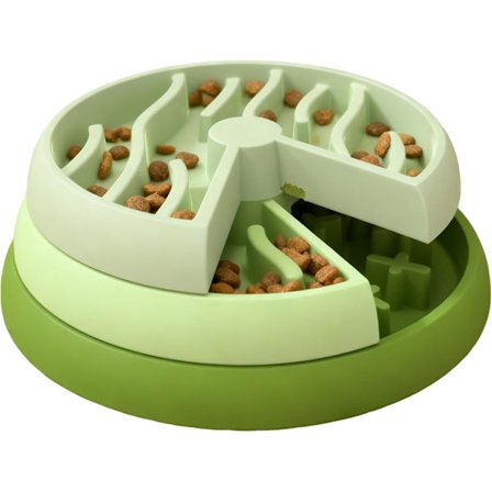 3-tasoinen interaktiivinen hitaasti syöttävä kulho - Palapelisyöttölaite kissoille ja koirille ehkäisemään turvotusta, henkistä stimulaatiota pienille