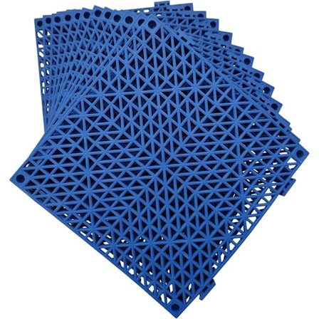 12 Pakning Modulære Sammenlåsende Puter 29,5 cm x 29,5 cm Gummimatte Gulvfliser Drenering (Blå)