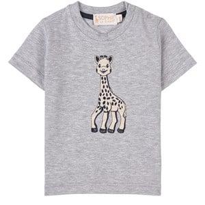 Sophie La Girafe Grey Melange Embroidered Giraffe T-Shirt 12 Months - Tops - 12 months - Grey