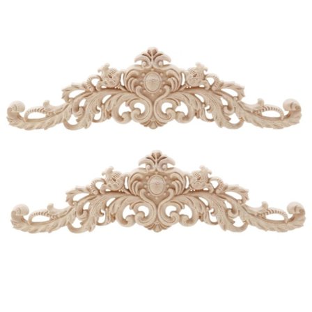 2x Veistetyt Luonnonpuuapplikaatiot Huonekaluihin Kaapit Maalaamattomat Puulistat Tarra Vintage Ho