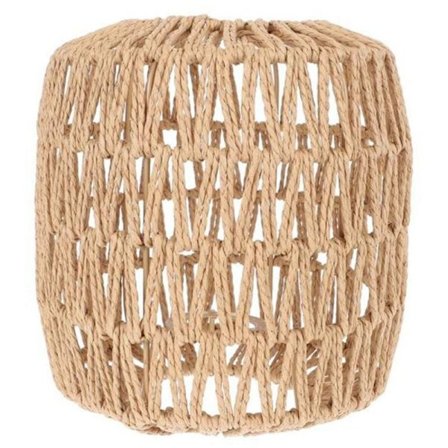 Handvävd simulerad rotting lampskärm vintage lampskärm dekor för sovrum hängande pendel