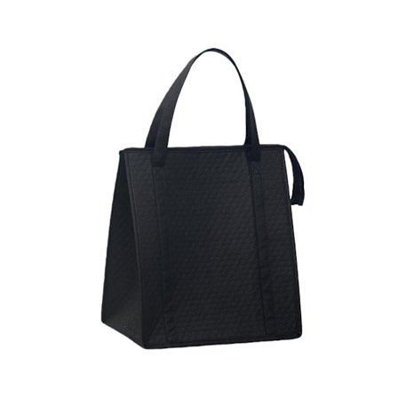 Suuri 27l eristetty kangaskassi paksulla alumiinifoliovuorilla ja kohokuvioidulla ulkopinnalla Black