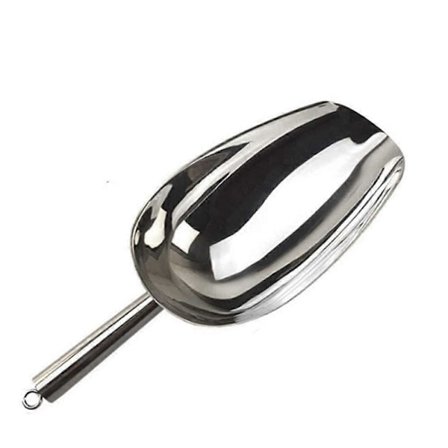 Isskje, isskuffel i rustfritt stål, kaffebønne-mel-skje, matskuffel, skrape, matbuffé for bar, buffé, fest, bryllup, kjøkkenverktøy (L)