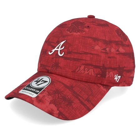 47 Brand - MLB Rød unconstructed Caps - Atlanta Braves MLB Alt 47 Clean Up Red Dad Cap @ Hatstore