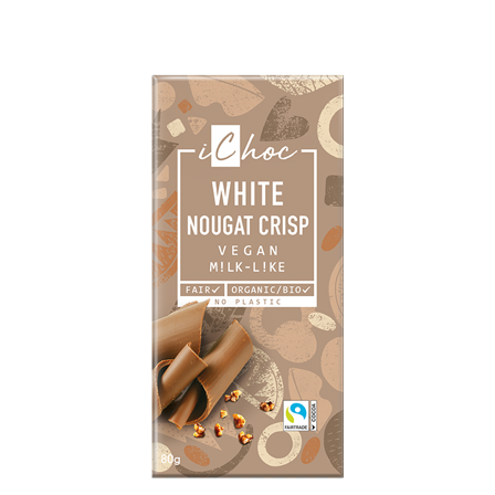 iChoc Vegansk Vit Nougat Krisp 80 g