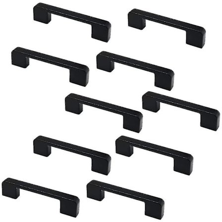 10-pak Matte Sort Zink Legering Skab- og Skuffegreb 106mm Lange