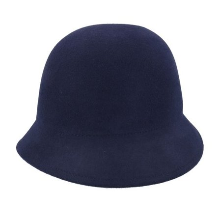 Seeberger - Blå traditionalbeanie Hatt - Wool Felt Navy Cloche @ Hatstore