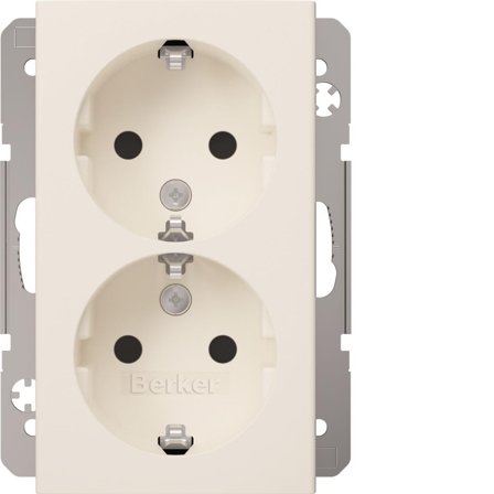 Hager 47851909 Vägguttagsinsats 2-vägs, delad brunn, för apparatdosa Vit, Strömbrytare & vägguttag