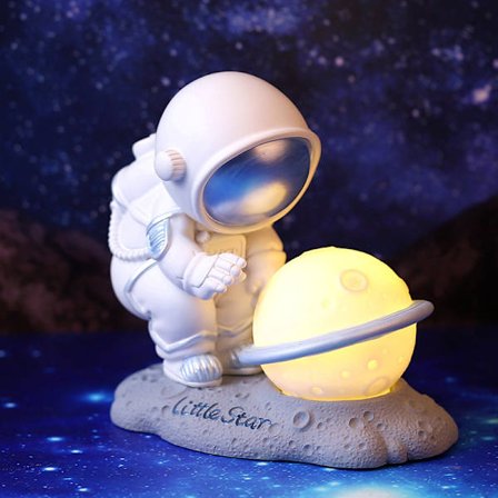 Planet Astronaut Nattlampa Resin Rum Sovrum Sängbord Crea