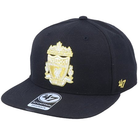 47 Brand - Negro snapback Gorra - Hatstore Exclusive x Liverpool Captain No Shot Metallic Black Snapback @ Hatstore
