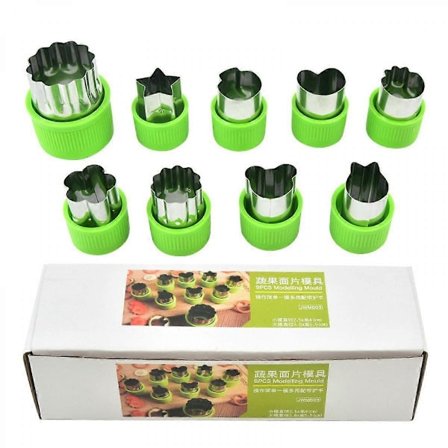 9 stk. Frugt Grøntsagskage Udskærere Former Sæt Rustfrit Stål Mad Mini Tærte Kage Stempler Form til Børn Bagning, Bento Boks