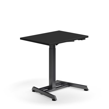 Schreibtisch QBUS, höhenverstellbar, 800x600 mm, schwarz/schwarz