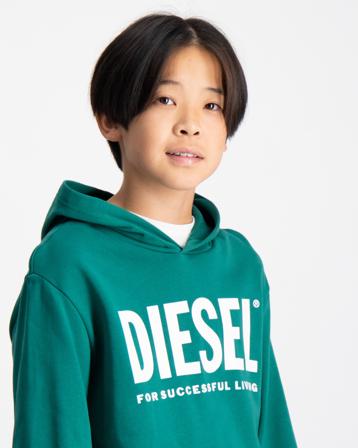 Diesel LSFORT DI OVER HOOD SWEAT-SHIRT Grün Hoodies/Kapuzenpullover Jungen - Kidsbrandstore