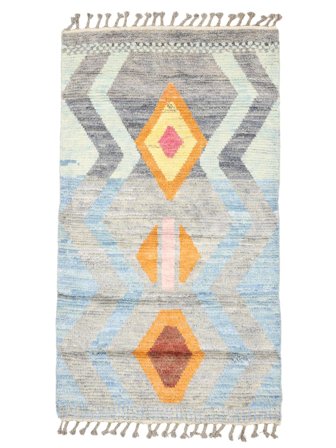 Hand Knotted Berber Style Rug 93X170