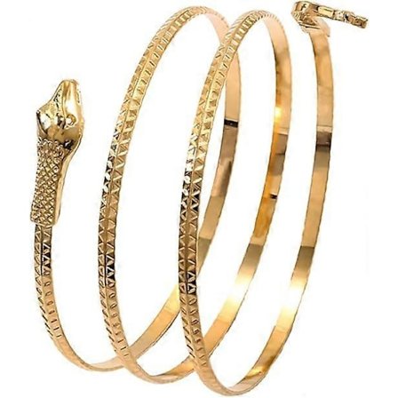 Guld Slange Armbånd Armmanchet Slangeformet Armmanchet Spiral Slange Armbånd Spiral Slange Armbånd til Halloween Fødselsdag Smykker