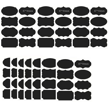 8-delad Blackboard-etikett, Svarta tavla Spice Label Stickers Hem Burkar Flaskor Taggar
