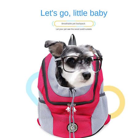 Bærbar Ryggsekk for Hund og Katt, Pustende Brystpose, Dobbel Skuldersekk for Kjæledyr blue