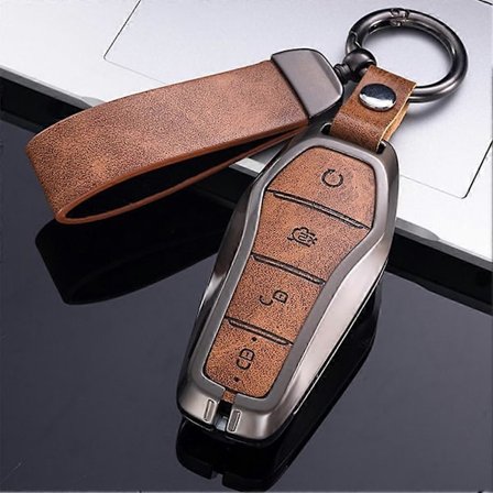 Lædernøglepung Nøglering til BYD Fashionabel Taske Spænde