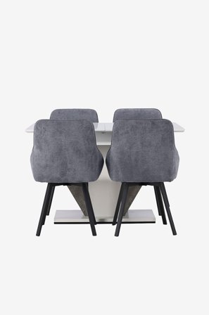 Venture Home - Ruokailuryhmä Disa tuoleineen Rosie - Harmaa - Ruokailuryhmä 4 hengelle - - Homeroom