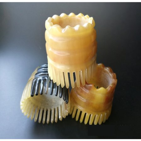 Natural Ox Horn Massage Comb Head Body Guasha Hair Brush Stress Relief Wide Teeth Scalp Meridian Scraping Salon Spa Tools