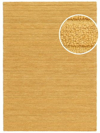 Tapis De Laine Ribbone Jaune Moutarde Oeko-Tex