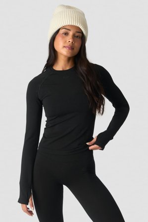 ICANIWILL - Define Wool Long Sleeve Black - Langermet - Dame - ICIW