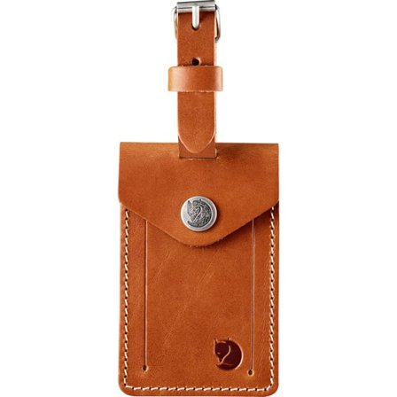 Fjällräven Leather Luggage Tag in Leather Cognac