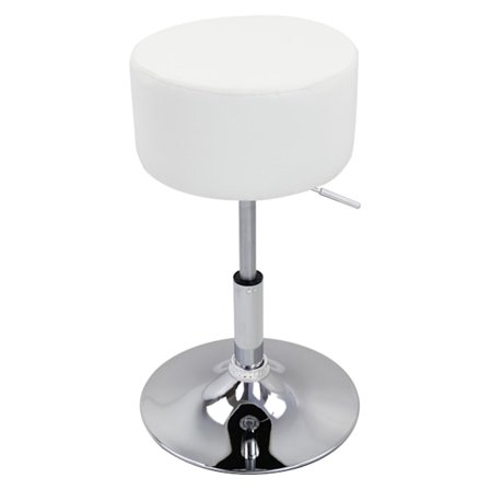 Rootz Designer Hocker - Taburet - Siddestol - Drejeligt sæde - Justerbar stol - Moderne skammel - Roterende sæde - Hvid - 15,7x15,7x10,2 tommer