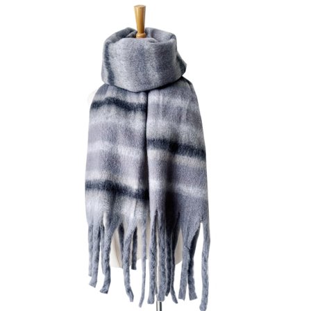 Vinter Varmt Tørklæde til Kvinder Langt Sjal Store Tørklæder Frynset Stribet Tørklæde Koldt Vejr Tykke Tørklæder Farve