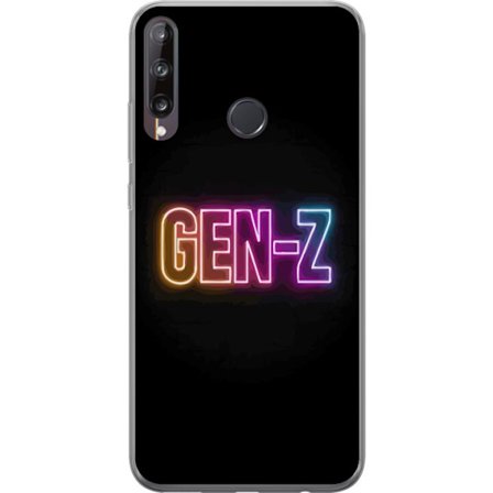 Kompatibel Mobilcover til Huawei Huawei P40 lite E Neontekst Gen Z i farverigt lys mod en mørk baggrund i moderne digital stil
