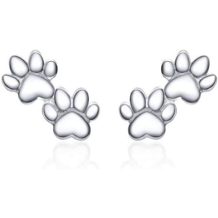 Underbara valp tass örhängen Sterling Silver för kvinnor flickor Söta djur hund bil fotavtryck örhänge örhängen