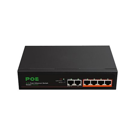 6-ports PoE-switch 4-poe+2 upplänk 100 Mbps snabb Ethernet nätverkshub adapterserie Po