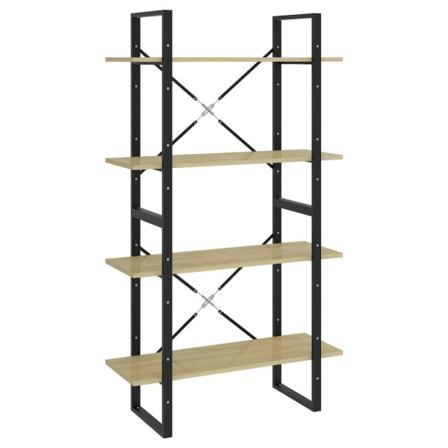 Vidaxl Bokhylla 4 Hyllplan Sonoma-ek 80x30x140 Cm Spånskiva Brun