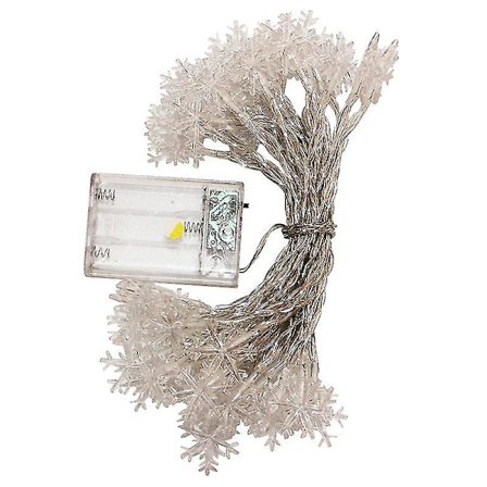 Wabjtam 80 LED 10m julelys, snøfnugg lyslenke, fe lys, timere, Christ