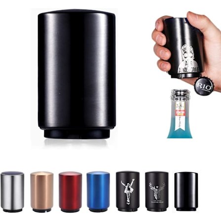 1 stk Automatisk Magnetisk Flaskeåpner, Rustfritt Stål Flaskeåpner, Trykk Flaskeåpner for Vin, Øl, Sodaflaske, Kjøkkenutstyr