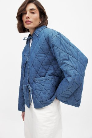 Handpicked x NA-KD Quiltad jacka i denim - Quiltade Jackor - Blå - EU 36