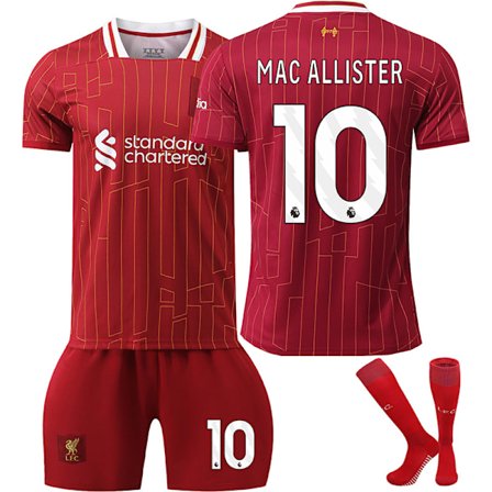2024-2025 Liverpool Hemma Barn Vuxen Fotbollströja Med Strumpor Nr. 10 MAC ALLISTER Nr.10 MAC ALLISTER