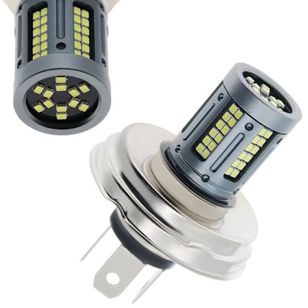 2 stk. Motorcykel P45t R2 66smd LED-forlygtelampe Høj/lav stråle til scooter knallert Hvid 6000k 6v 12v -bp