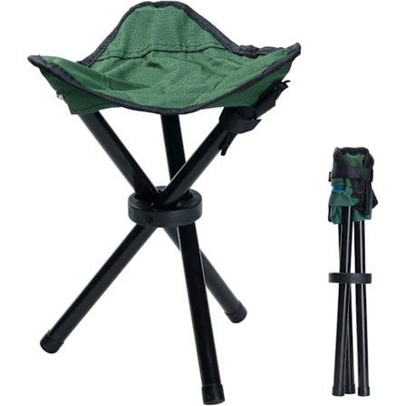 Utendørs Tripod Krakk Bærbar Sammenleggbar Liten Tripod Canvas Stol for Fotturer, Camping, Fiske, Piknik (Grønn)