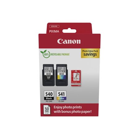 Canon PG-540/CL-541 Photo Paper Value Pack - 2-pack - svart, färg (cyan, magenta, gul) - original - bläckpatron/papperssats